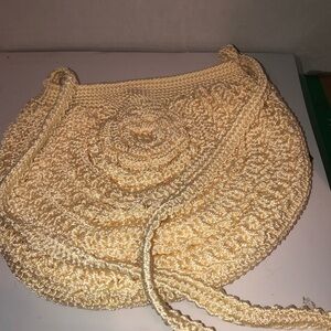 Handcrafted crocheted Shoulder Bag , perfect bag for the summer. Preloved